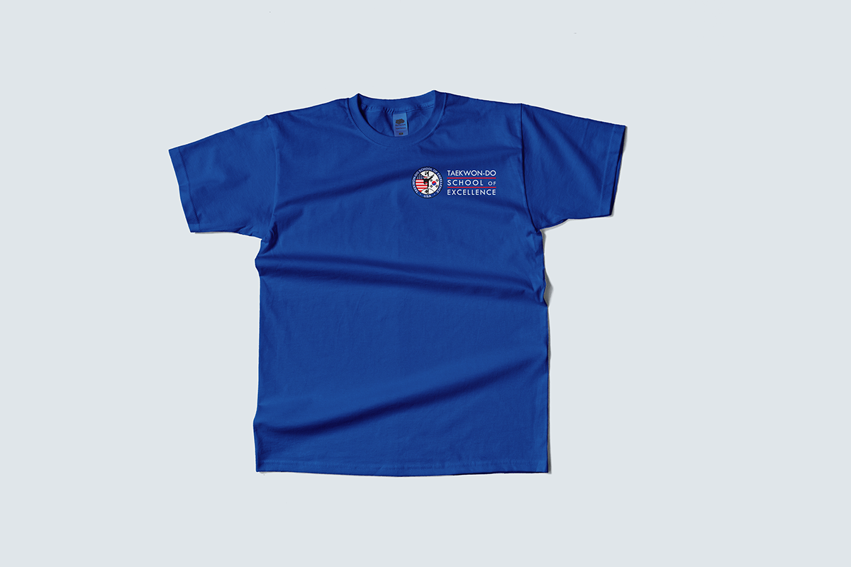 TaeKwon Do School of Excellence branded t-shirt mockup